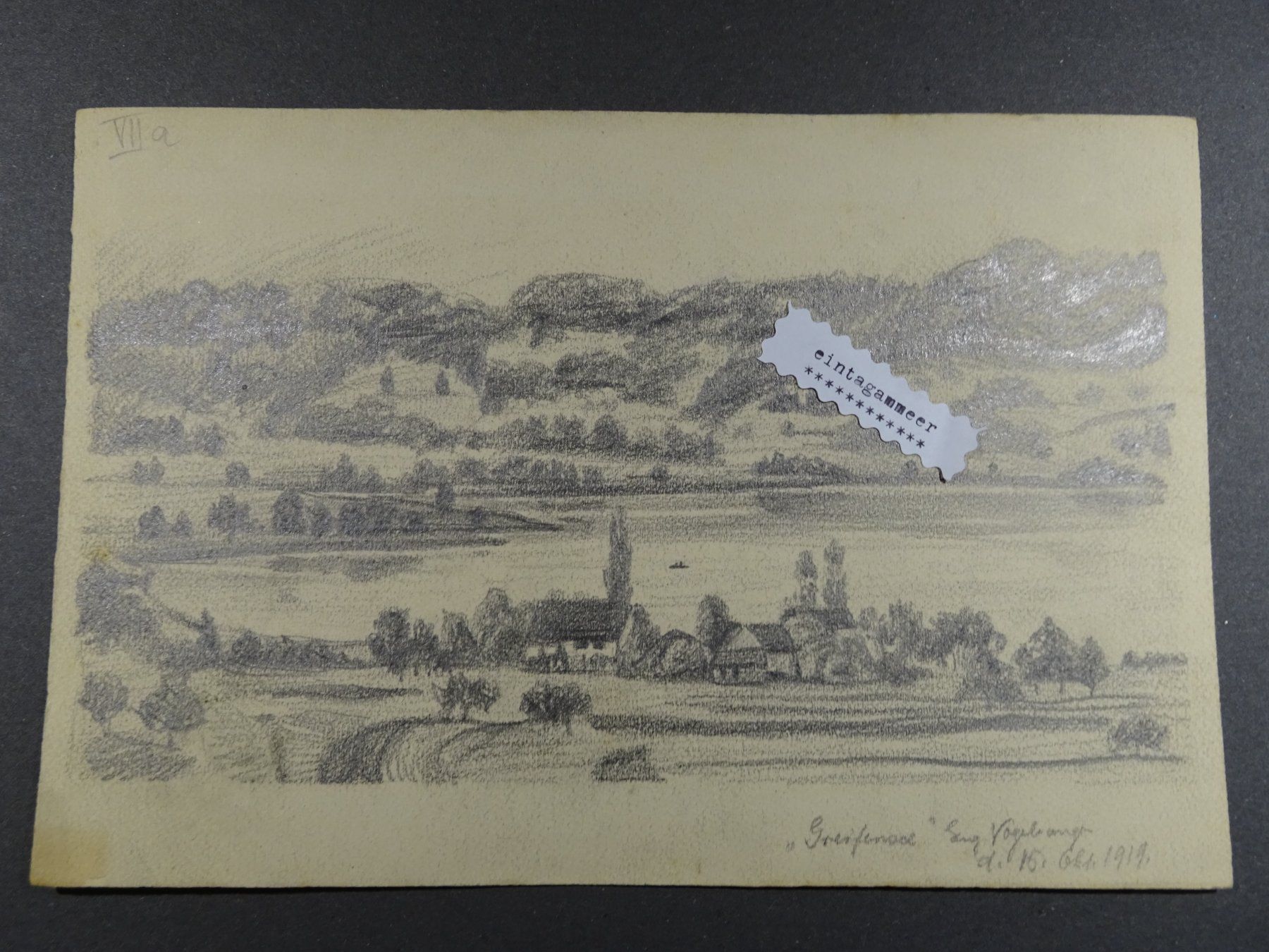 Dipinti: Antike Bleistiftzeichnung GREIFENSEE / Eugen Vogelsanger – Usato da Esslingen venduto da eintagammeer 3