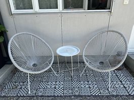 Sitzecke Spaghettisessel Designstuhl für den Garten