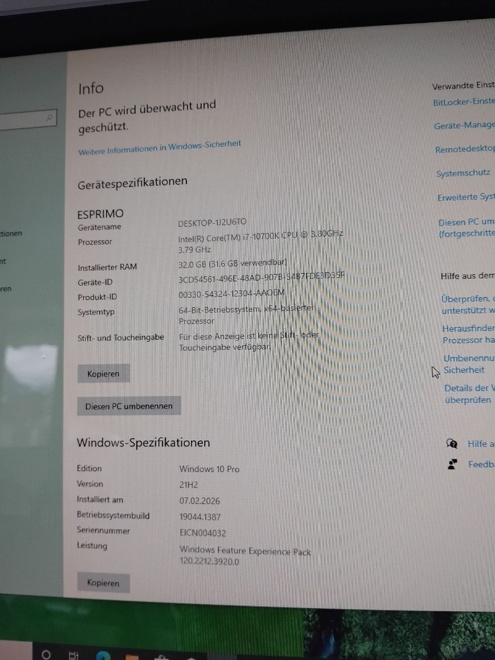 Fujitsu PC: PC Fujitsu Esprimo mit Windows 10 nagelneu – Nuovo e nell'imballaggio originale da Visp venduto da Reini_71 3