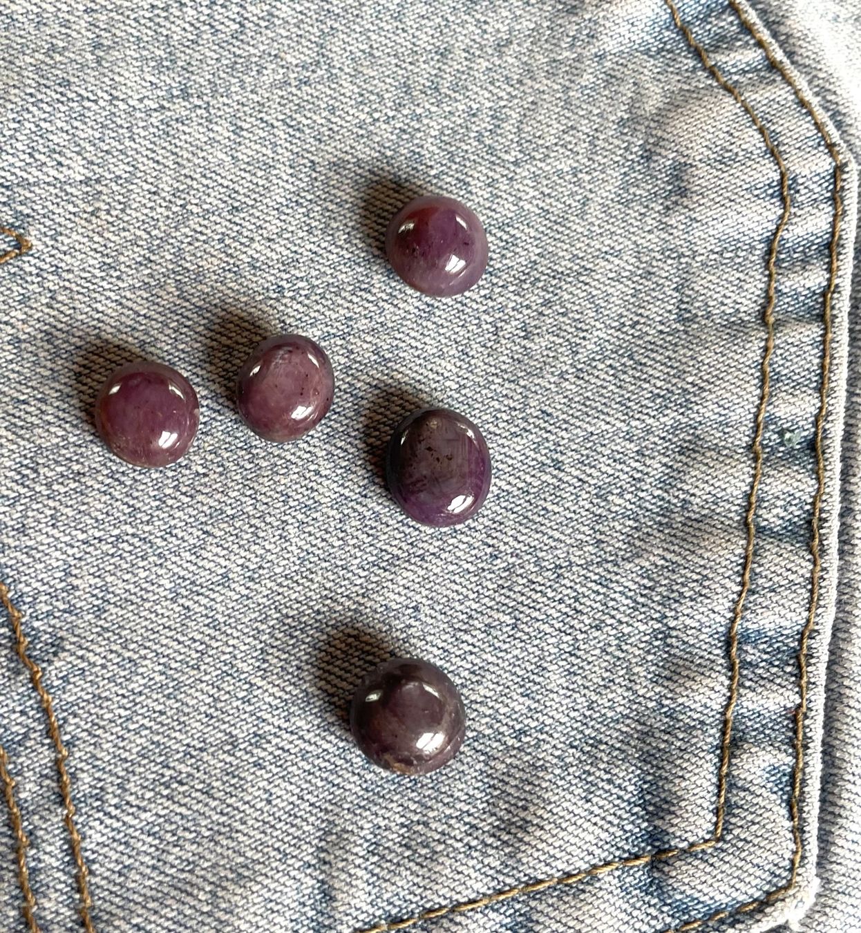 Pietre preziose: Stern Rubin 5 Cabochons wunderschön ECHT – Nuovo e nell'imballaggio originale da Leuggern venduto da gemshow 3