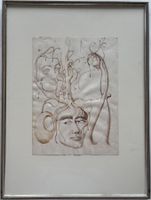 SURREALISMUS im Stil Dali, signiert, Tusche, Federzeichnung