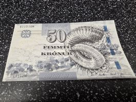 Banknote Färöer Inseln 50 Kronur Sammlerstück 