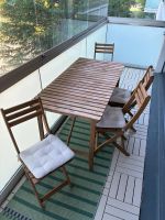 Ikea ASKHOLMEN Table + 4 folding chairs/outdoor, dark brown
