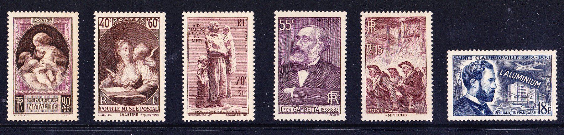 Tutti i francobolli: Lot Frankreich 1938, 1939 & 1955, postfrisch – Usato da Obfelden venduto da Kleha