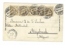 Karte frankiert mit 5x 2cts 1902 qm