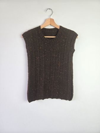 Handgefertigte Wollweste, S/M, Braun, einwandfreier Zustand