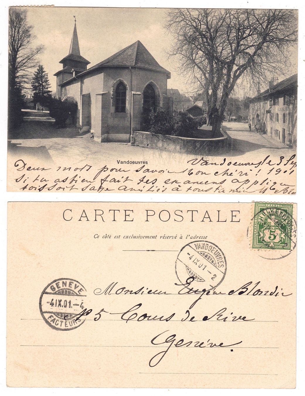 Cartoline postali: Vandoeuvres – Usato da La Tour-de-Peilz venduto da amjust