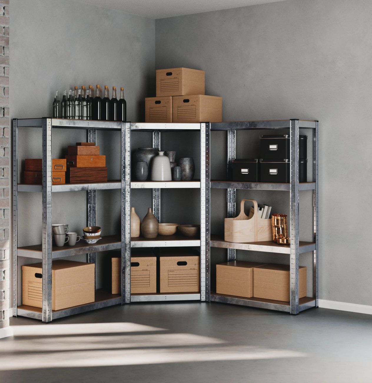 Scaffali: Steckregal Eckregal 3-teilig 180 cm - Gratis Versand – Nuovo e nell'imballaggio originale da Kleinwangen venduto da meinwarenkorb.ch 1