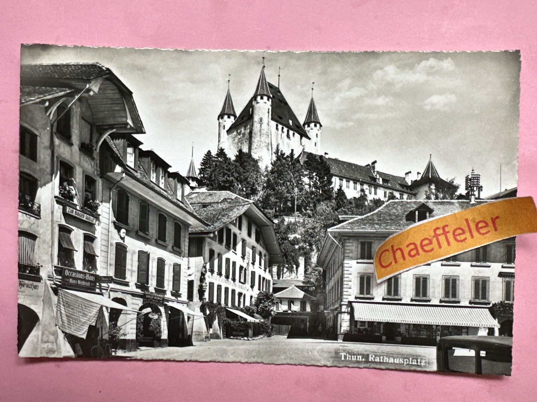 Cartoline postali: 1955 Thun, Rathausplatz – Usato da Zürich venduto da Chaeffeler