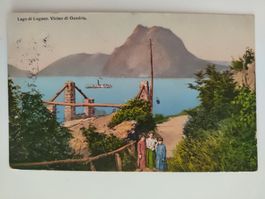Dampfschiff, Lago di Lugano Vicino di Gandria dat.1910
