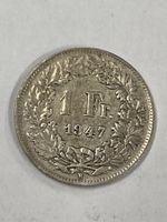 SVIZZERA 1 FR MONETA IN ARGENTO 1947 usata - circolata