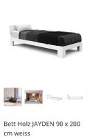 Bett JAYDEN Holz 90 x 200 cm weiss