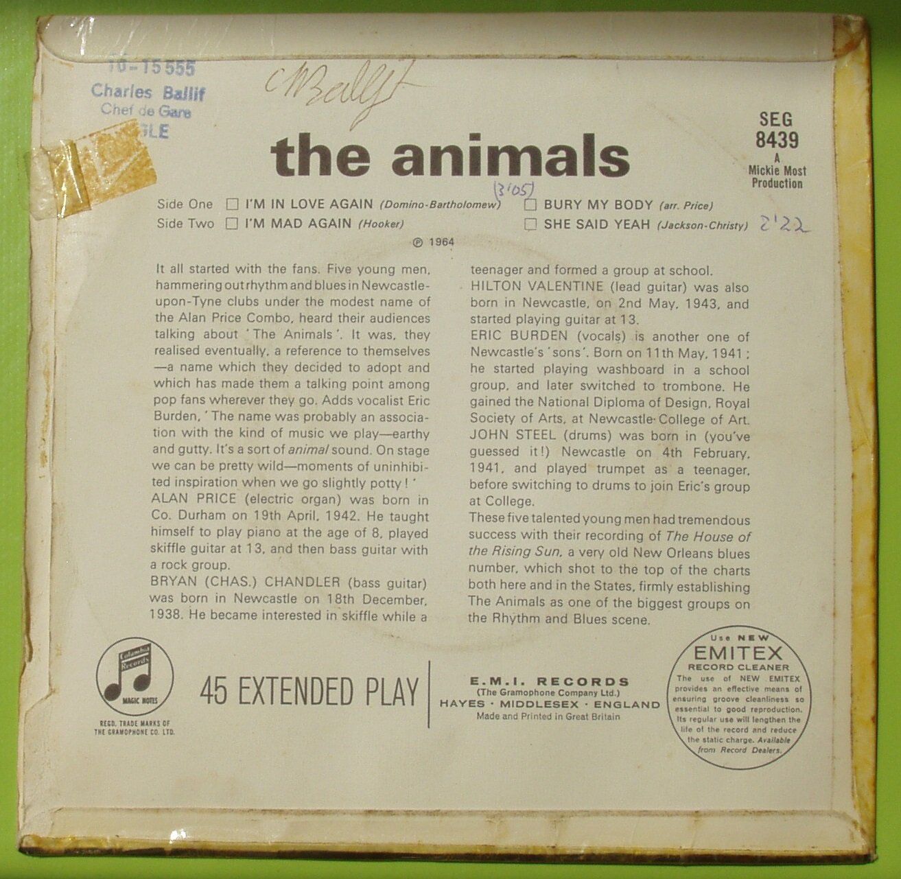 Vinyles: ANIMALS I'm in love again – D'occasion à Boussens par catfood01 1
