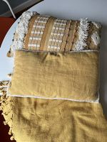 Zara home kissen und Decke gelb baumwolldecke