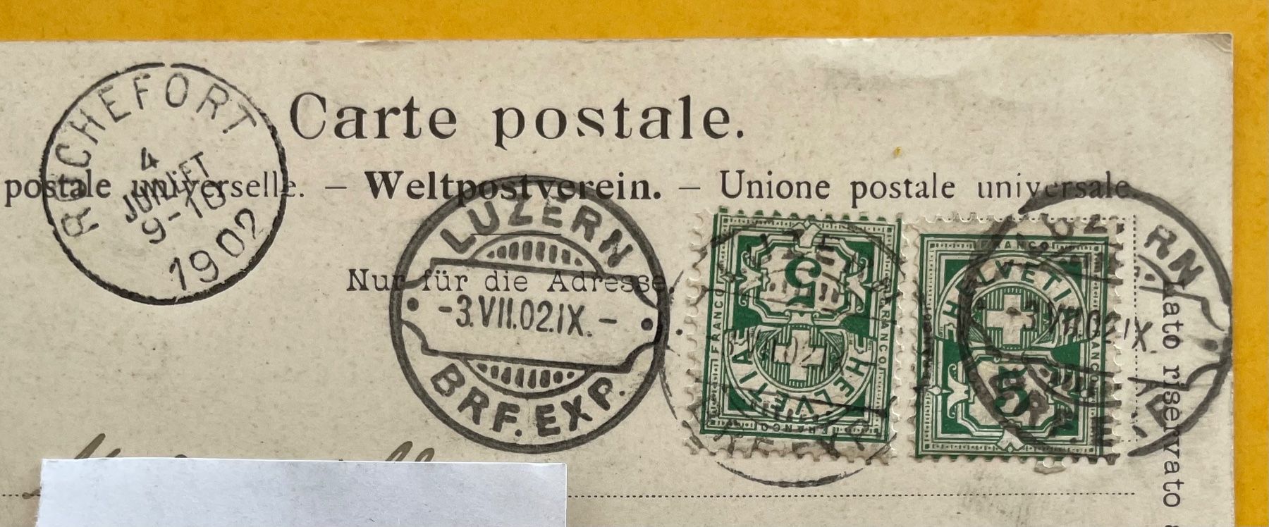 Cartoline postali: PILATUS - Die Hotels -  3.VII.02 – Usato da Mauren TG venduto da montis09 2