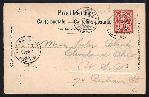 Cartoline postali: Mondschein-AK Genève, Vue Générale et – Usato da Berlin venduto da bartko-reher 1