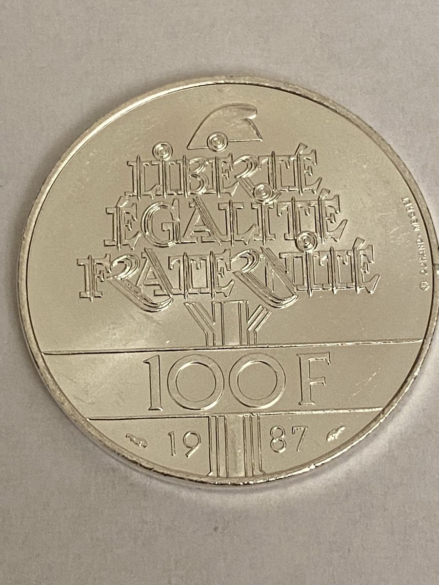 Alle Münzen: Superbe 100 FF de 1987 argent – Neu (gemäss Beschreibung) aus Corsier-sur-Vevey von Ginoarturo 1
