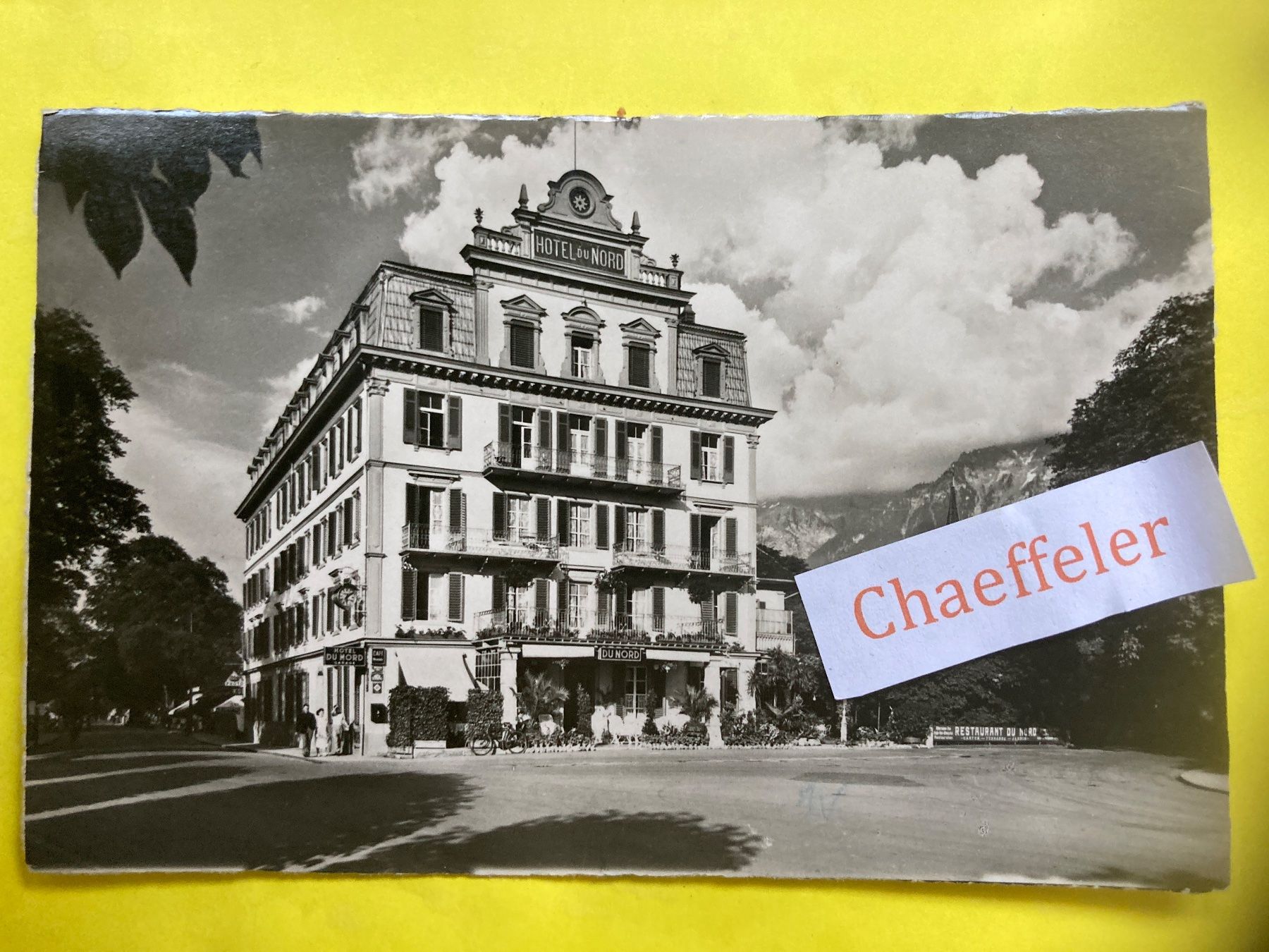 Cartoline postali: 1950 Interlaken. Hotel du Nord – Usato da Zürich venduto da Chaeffeler