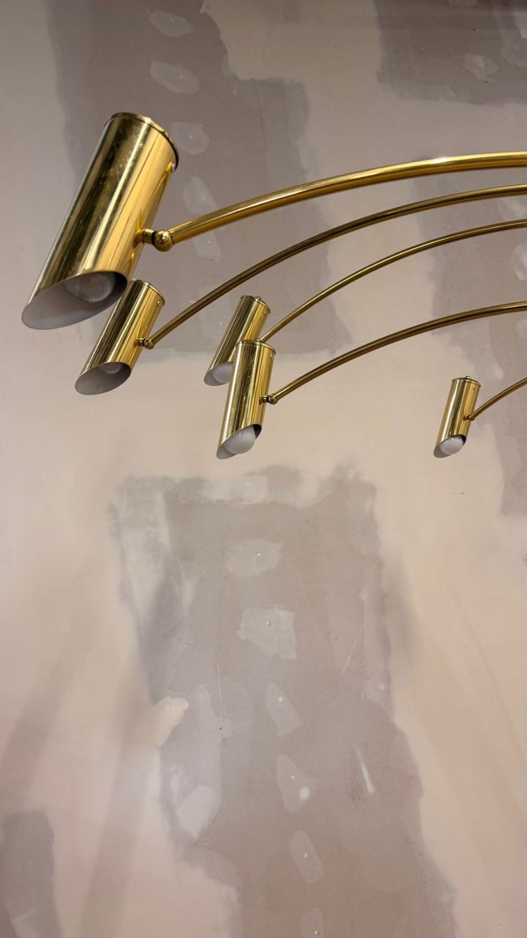 Lampade: Italienische Bogenlampe mit 5 Armen Travertin Messing – Usato da Rickenbach ZH venduto da Der-Insider 7
