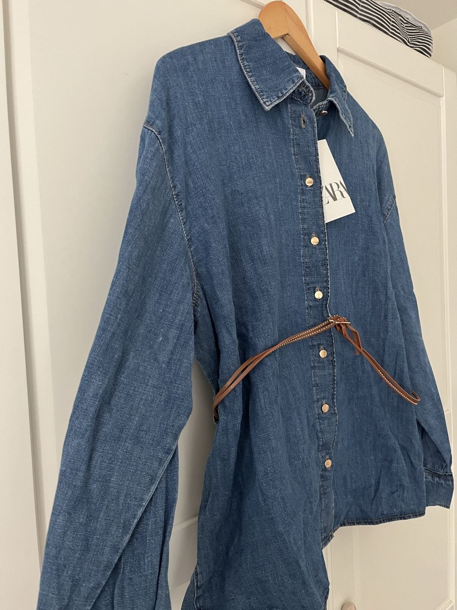 Zara Camicette: Jeanshemd aus Baumwolle mit Gürtel – Nuovo e nell'imballaggio originale da Allschwil venduto da eyl_bb8q 4