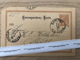 1892 Postkarte Österreich - Deutschland AK