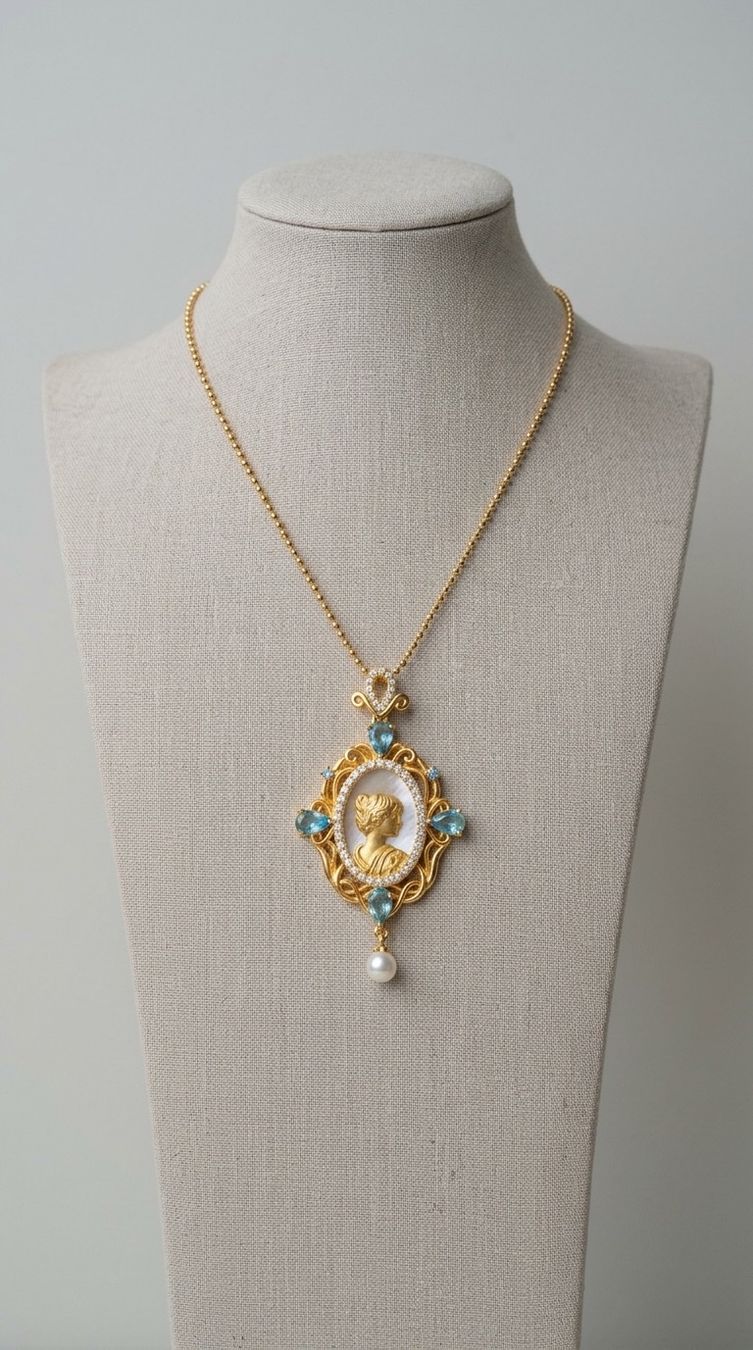 Altri gioielli: Ensemble bijoux camé nacré et perles – Nuovo e nell'imballaggio originale da St-Maurice venduto da Sandrinette123 7