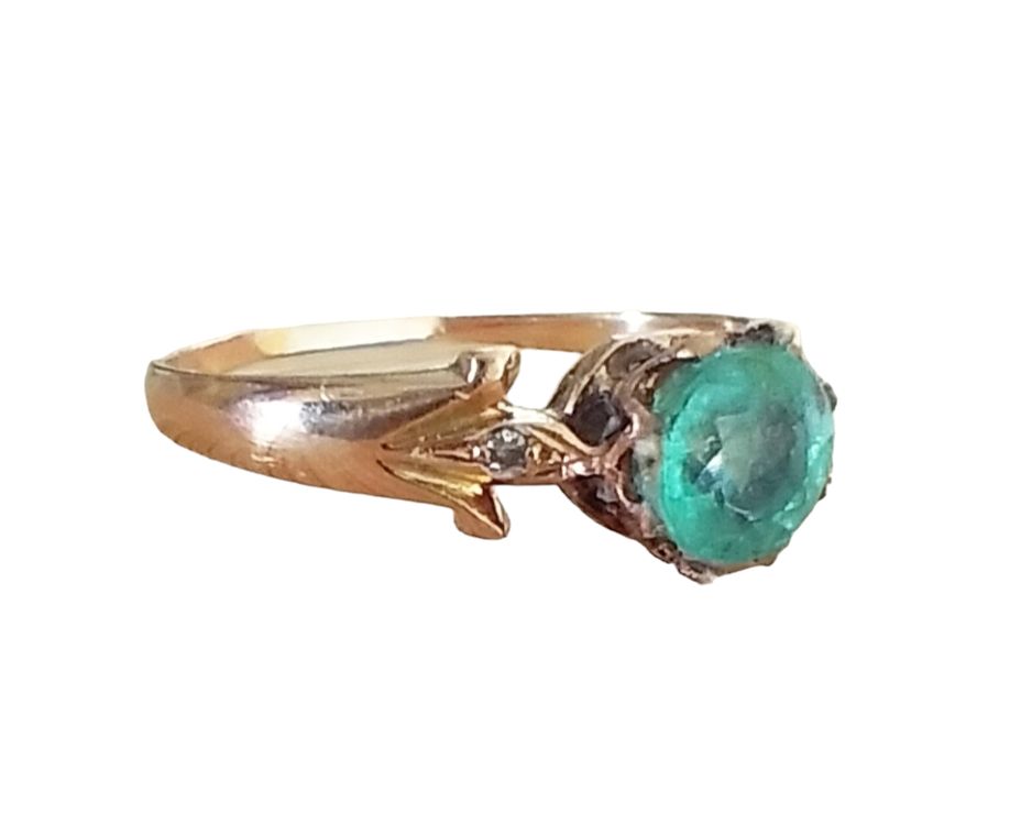 Smaragd Ring Gold Antik