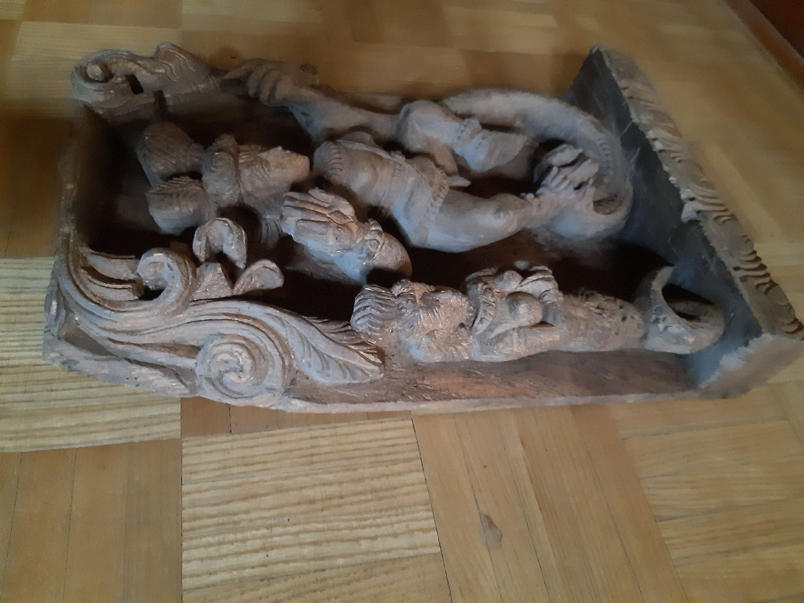 Statuette: BAS RELIEF "KALIAMARDHAN". Lord Krishna – Usato da Genève venduto da dieudedieu 3
