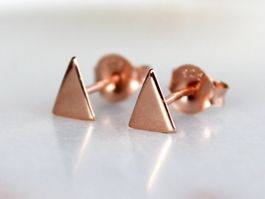 Ohrringe Dreieck 925 Silber 14k rosevergoldet