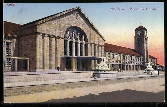 Ansichtskarten: AK Basel, Badischer Bahnhof – Gebraucht aus Berlin von bartko-reher