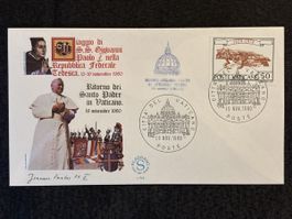 Enveloppe commémorative Vatican Jean-Paul II voyage 1980