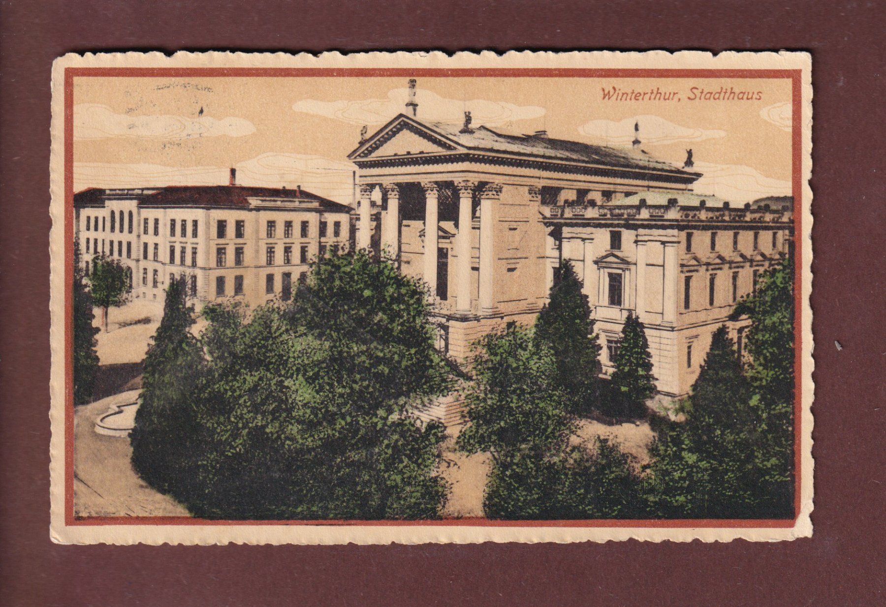 Cartoline postali: WINTERTHUR - Stadthaus - 1918 // abgelöste Schichten // – Usato da Pully venduto da nicecards
