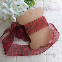 Band Organza Leopard rot 4,5M