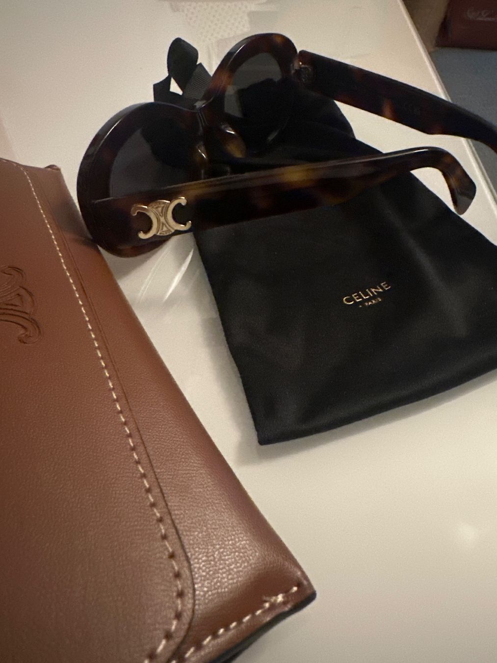 Celine Occhiali & Lenti: Celine Sonnenbrille mit Etui, Braun – Usato da Zürich venduto da shoppingmandy 6