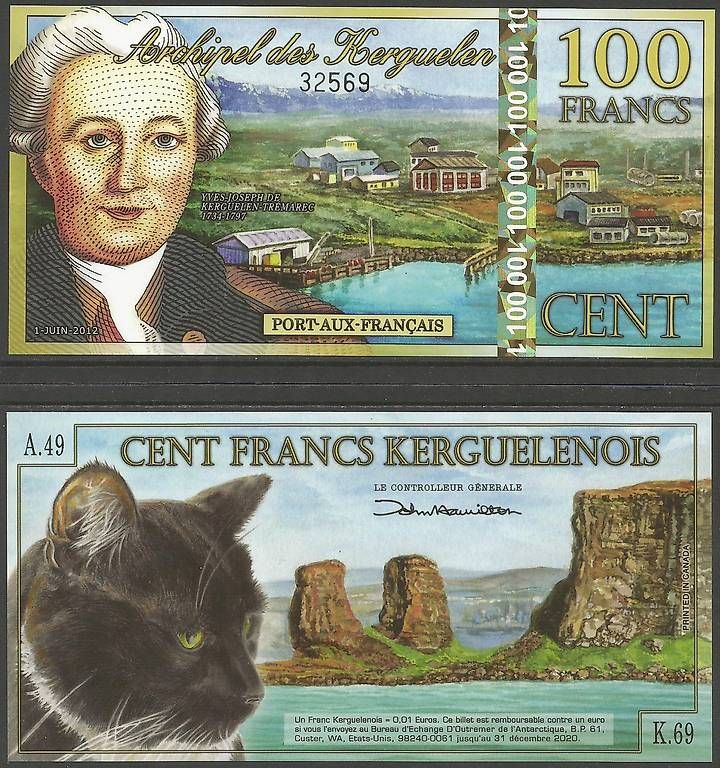 Banknoten: ARCHIPEL DES KERGUELEN - 100 FRANCS CENT 2012 - POLYMER, UNZ – Neu (gemäss Beschreibung) aus Tobel von fuertinero