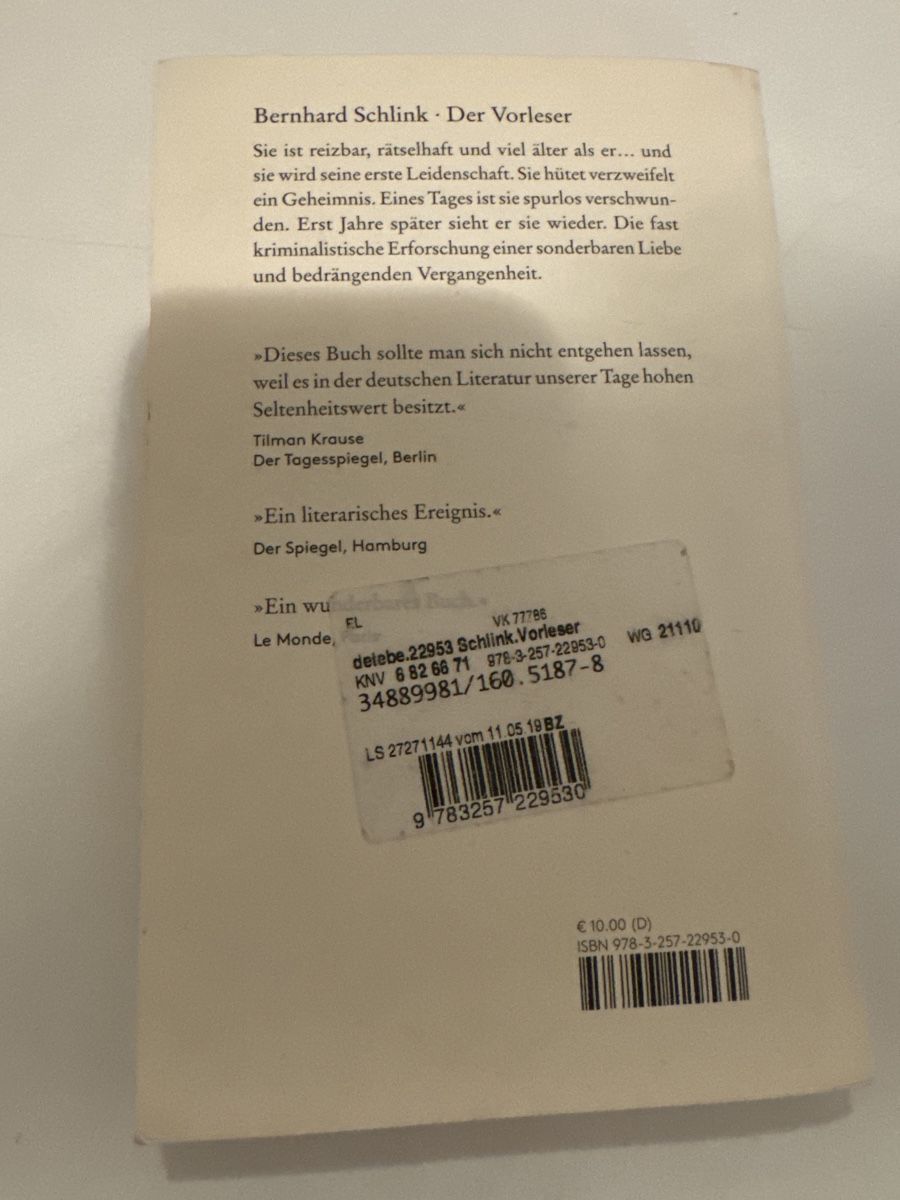Bücher: Bernhard Schlink der Vorleser – Gebraucht aus Wetzikon von ana_5lwx 2