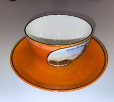 Schöne Porzellan Tasse Unterteller "Gruss aus Russikon"