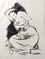Wilhelm Wagner "Weiblicher Akt" RARITÄT Orig. Lithographie