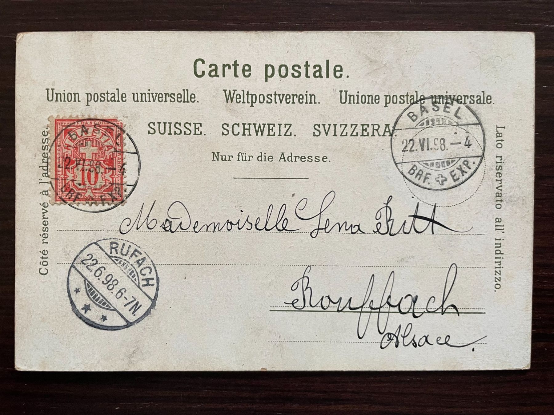 Cartoline postali: BERGGESICHTER Wallensee mit den 7 Churfürsten, 1898 – Usato da Wald ZH venduto da TLILEF 1