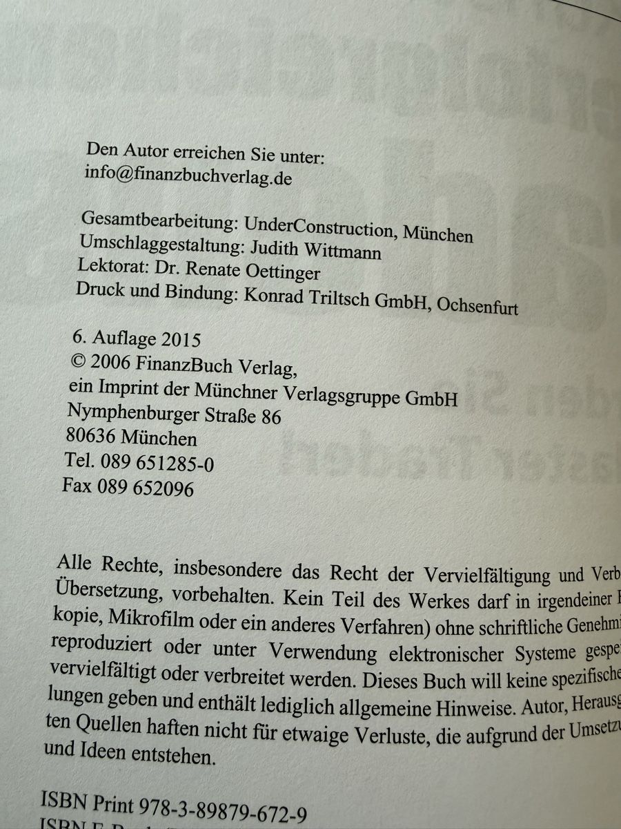 Libri: Die Kunst des erfolgreichen Tradens, Birger Schäfermeier – Nuovo (secondo la descrizione) da Buch am Irchel venduto da Sweetharth 2