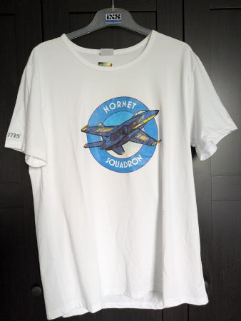 Cooles T-Shirt "Hornet Squadron" Weiss, Grösse L, Baumwolle