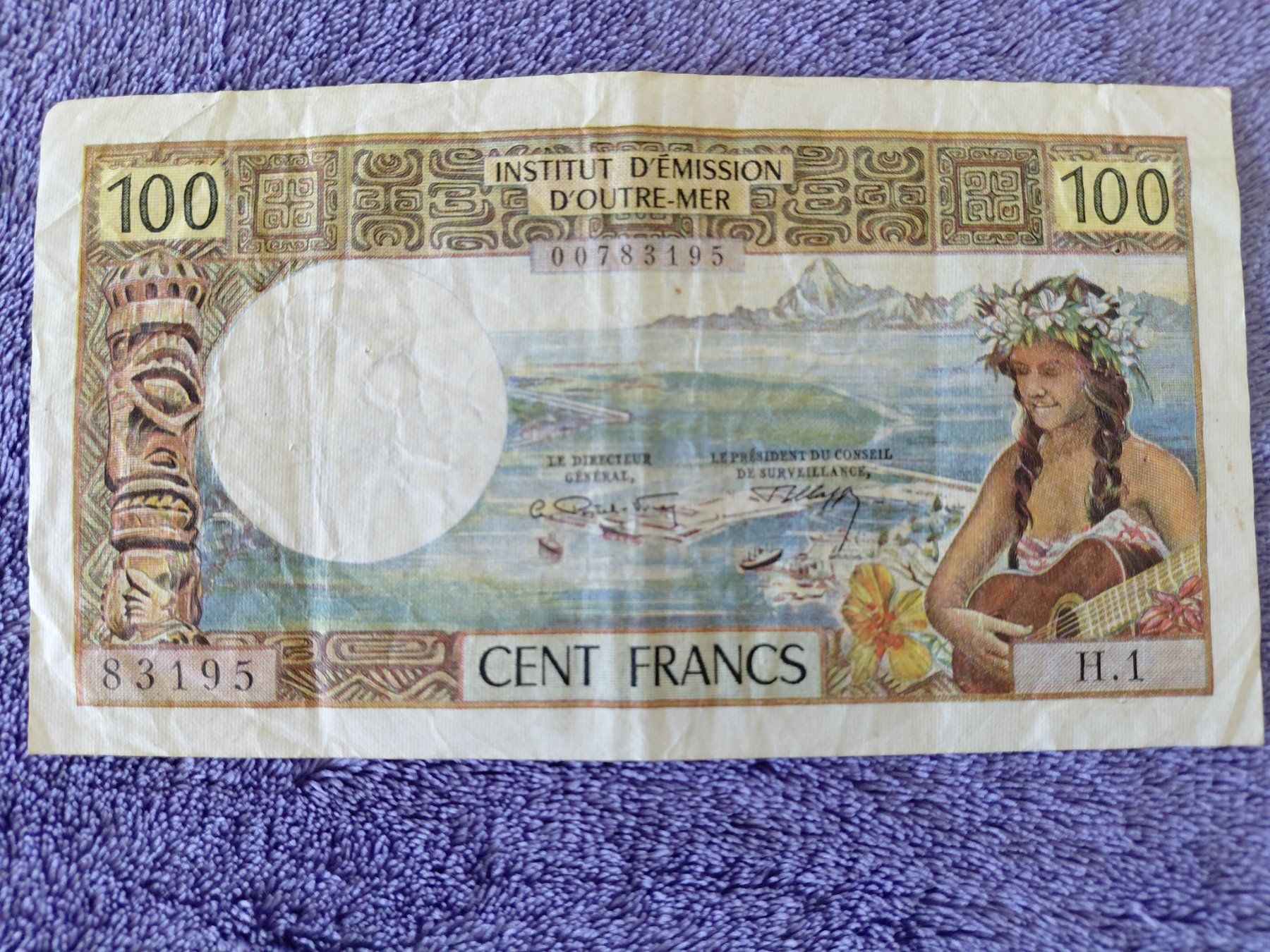 Banknoten: Banknote  100 Francs Neucaledonien  1971 – Gebraucht aus Horw von Onurb008 1