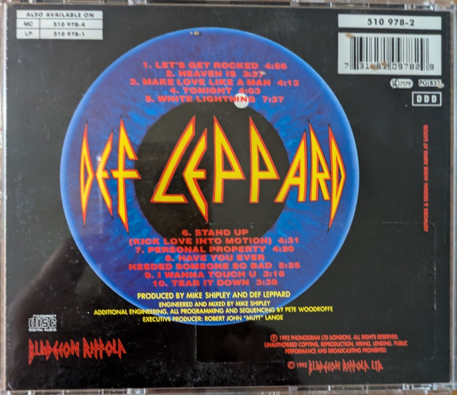 CD: CD Def Leppard Adrenalize – Usato da Riehen venduto da Kobi_ 1