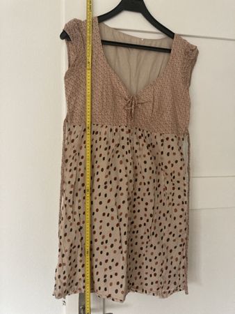 Sommerkleid beige gepunktet Gr. 38