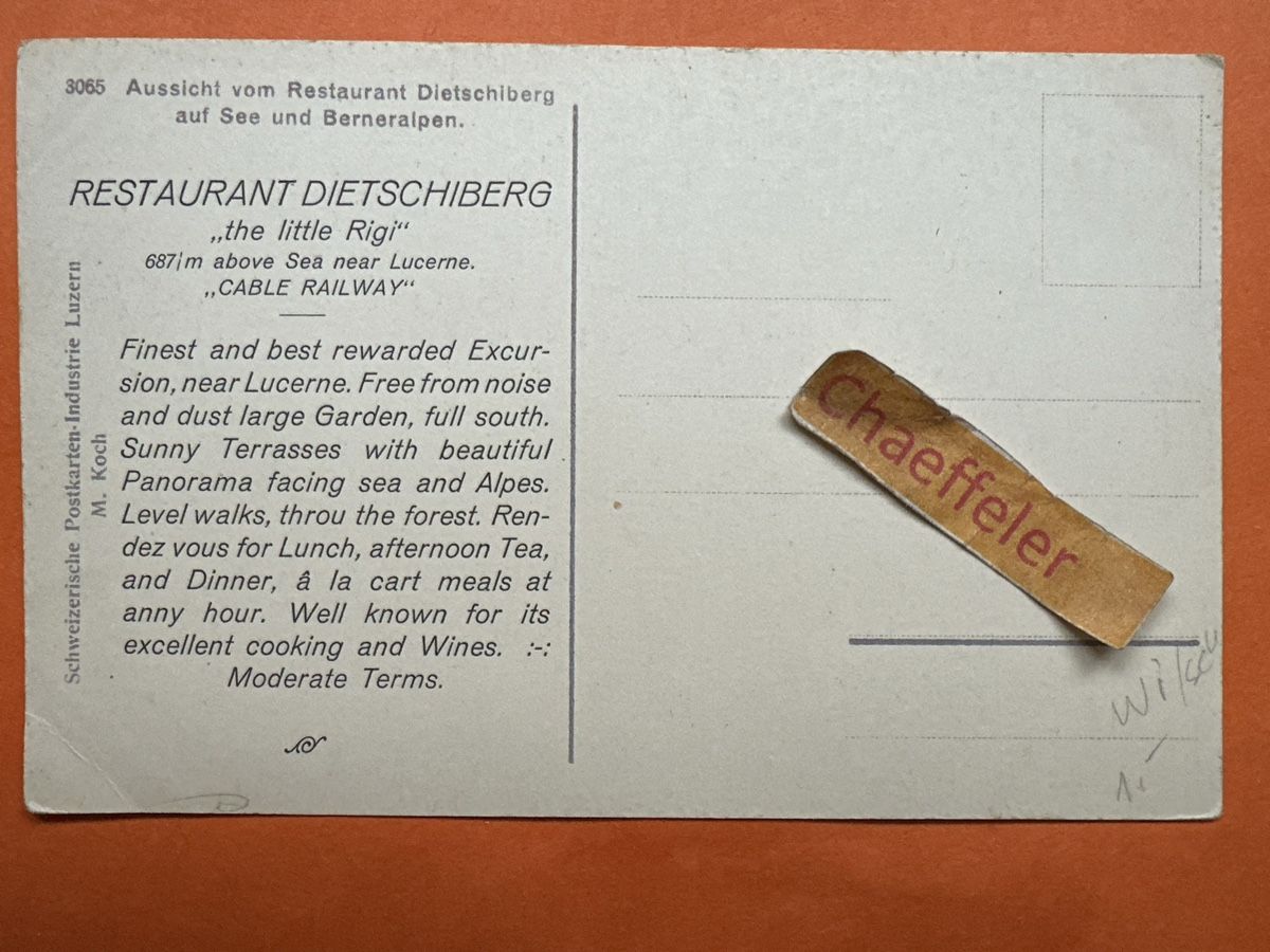 Cartoline postali: Alte Ansichtskarte Restaurant Dietschiberg bei Luzern. – Usato da Zürich venduto da Chaeffeler 1