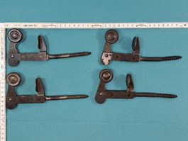 4 antike Jalousie Rückhalter, Eisen (LOT1588#FBS2)