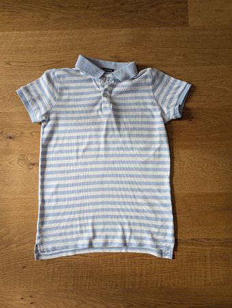 Brandy Melville Polo Shirt hellblau/weiss gestreift