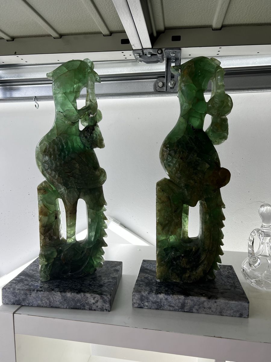Sculture & Statue: 2 grosse Jade Skulpturen Truthähne – Usato da Wettingen venduto da NickInc 7