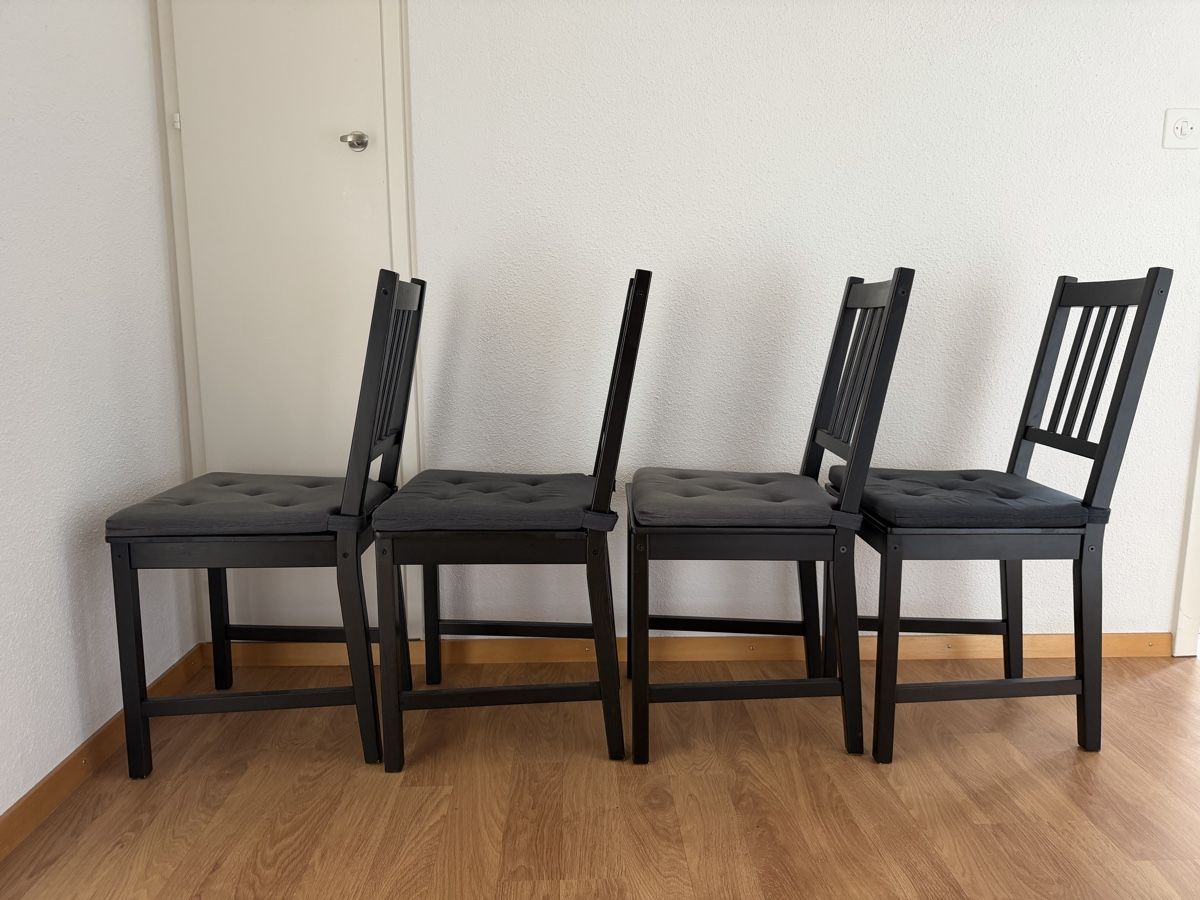 Ikea Sedie: 4 IKEA STEFAN chairs black. Including cushions – Usato da Uster venduto da ann_658q 3