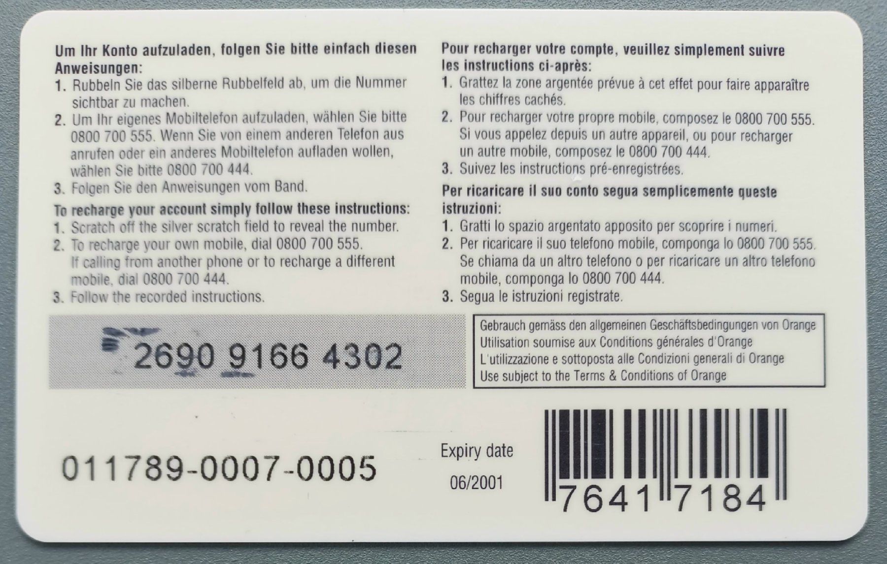 Schede telefoniche: Taxcard - Orange - Goldfisch - CH – Usato da Niederuzwil venduto da lubimaja 1